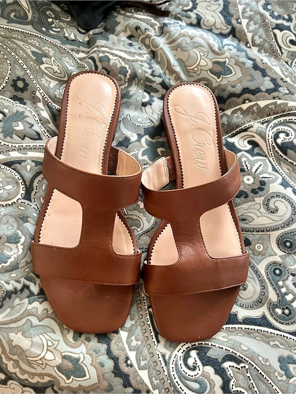 J.Crew Lucie double-strap block-heel sandals Brown US 6
